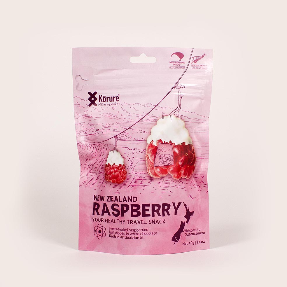 NZ Freeze Dried Raspberry in white chocolate *NEW* - Travel Snack